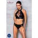 Комплект из эко-кожи Passion NANCY BIKINI S/M, black, бра и трусики с имитацией шнуровки