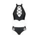 Комплект из эко-кожи Passion NANCY BIKINI S/M, black, бра и трусики с имитацией шнуровки