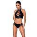 Комплект из эко-кожи Passion NANCY BIKINI S/M, black, бра и трусики с имитацией шнуровки