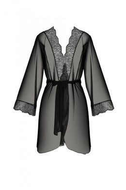 Пеньюар Passion AMBERLY PEIGNOIR black, XXL/XXXL, пояс в комплекте