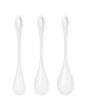 Набор йони бусин Satisfyer Yoni Power 1 White, диаметр 2-2,5-3см, вес 22-46-74гр