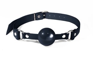 Кляп силіконовий Feral Feelings Silicon Ball Gag Black/Black, чорний ремінець, чорна кулька