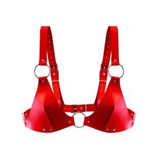Ліф з натуральної шкіри Feral Feelings - Bikini Top Red