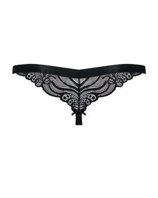 Кружевные танга с доступом Obsessive 828-THC-1 crotchless thong L/XL, черные