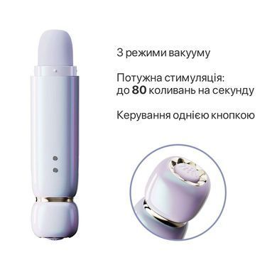 Вакуумный клиторальный стимулятор Zalo Lia Lavender Purple, 3 насадки, 3 режима, разная интенсивность