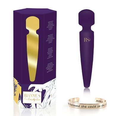 Вибромассажер Rianne S: Bella Mini Wand Purple, 10 режимов, медицинский силикон, подарочная упаковка