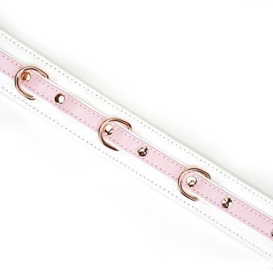 Нашийник з повідцем Liebe Seele White & Pink Fairy Goat Leather Collar