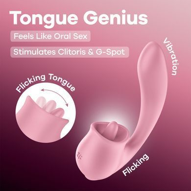 Вагинально-клиторальный вибратор Satisfyer Tongue Genius с язычком