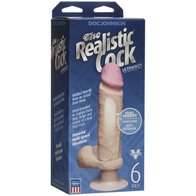 Фаллоимитатор Doc Johnson The Realistic Cock 6 inch ULTRASKYN, диаметр 4,3см, плавная регулировка