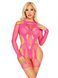 Бодистокинг Leg Avenue Fishnet Garter Harness and Teddy One Size Neon Pink