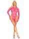 Бодистокинг Leg Avenue Fishnet Garter Harness and Teddy One Size Neon Pink