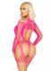 Бодистокинг Leg Avenue Fishnet Garter Harness and Teddy One Size Neon Pink