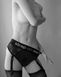 Кружевные трусы для страпона с подвязками для чулок Strap-On-Me DIVA HARNESS - XS