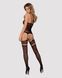 (SALE) Бодістокінг Obsessive Bodystocking F214 black S/M/L, імітація корсета та панчіх на підв&rsquo;язках