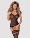 (SALE) Бодістокінг Obsessive Bodystocking F214 black S/M/L, імітація корсета та панчіх на підв&rsquo;язках