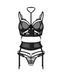 Комплект Obsessive Premisis Black 3-pcs crotchless set 2XL/3X