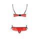 Комплект білизни Passion Exclusive CHERRY SET OpenBra XXL/XXXL red, відкритий ліф, трусики-спідничка