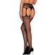 Панчохи-стокінги із сітки різного розміру Obsessive Garter stockingsS815S/M/L, чорні, імітація гарте