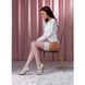 Чулки Passion ST119 1/2 white, ажурная силиконовая резинка с цветочным декором и люрексовой нитью