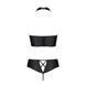 Комплект из эко-кожи Passion NANACY BIKINI XXL/XXXL, black, бра и трусики с имитацией шнуровки