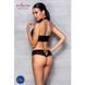 Комплект из эко-кожи Passion NANACY BIKINI XXL/XXXL, black, бра и трусики с имитацией шнуровки