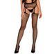 Панчохи-стокінги із сітки різного розміру Obsessive Garter stockingsS815S/M/L, чорні, імітація гарте