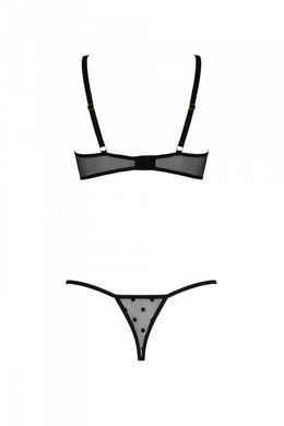 Эротический комплект Passion MARINA SET WITH OPEN BRA, L/XL, black, открытые чашки