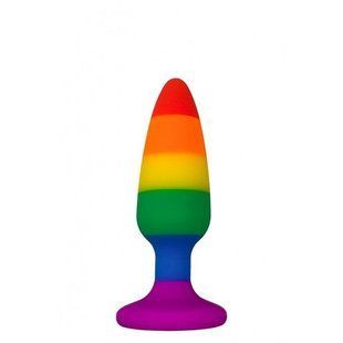 Силіконова анальна пробка Wooomy Hiperloo Silicone Rainbow Plug S, діаметр 2,4 см, довжина 9 см