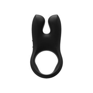 Эрекционное виброкольцо с двойной стимуляцией клитора Fun Factory NŌS black, 2 мотора