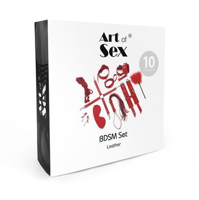 Набор BDSM Art of Sex – Set Leather, 10 предметов, черный, натуральная кожа