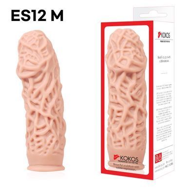 Насадка на член Kokos Extreme Sleeve ES.12 размер M, утолщающая, стимулирующий рельеф