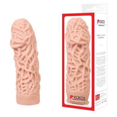 Насадка на член Kokos Extreme Sleeve ES.12 размер M, утолщающая, стимулирующий рельеф