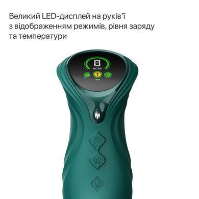 Смарт пульсатор-кролик с вибрацией Zalo Mose 2 Turquoise Green, подогрев до 42&deg;C, кристалл Swarovski