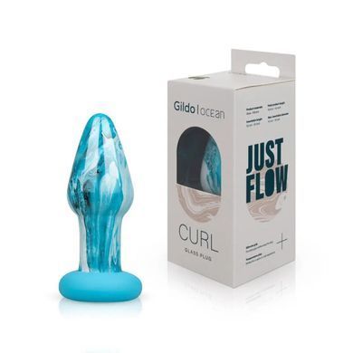 Стеклянная анальная пробка Gildo Ocean Curl, макс. диаметр 4 см