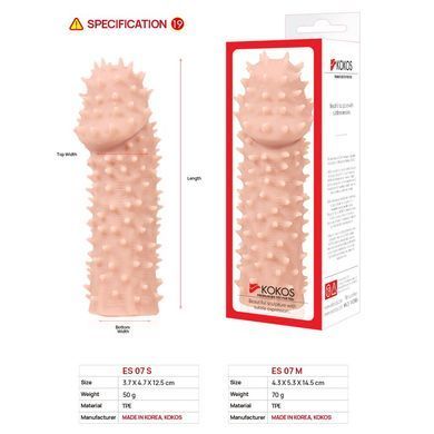 Насадка на член Kokos Extreme Sleeve ES.07 размер M, утолщающая, стимуляция точки G