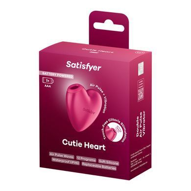 Вакуумный стимулятор-сердечко с вибрацией Satisfyer Cutie Heart Battery Series
