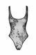(SALE) Боді Noir Handmade F242 Tulle body with patterned flock embroidery - S