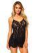 Сорочка беби-долл Leg Avenue Rose Lace Flair Chemise Black, One Size