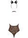 Еротичний костюм леопарда Obsessive Leocatia teddy S/M, боді, обруч з вушками