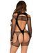Бодистокинг Leg Avenue Fishnet Garter Harness and Teddy One Size Black