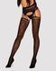 Сетчатые чулки-стокинги под леопард Obsessive Garter stockings S817 S/M/L, имитация гартеров, с дост