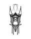 Корсет Obsessive Dominna cupless corset & crotchless thong S/M