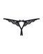 Мереживні танги з двома отворами Obsessive 831-THC-1 crotchless thong S/M, чорні, бантики
