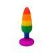 Силіконова анальна пробка Wooomy Hiperloo Silicone Rainbow Plug S, діаметр 2,4 см, довжина 9 см
