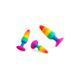 Силіконова анальна пробка Wooomy Hiperloo Silicone Rainbow Plug S, діаметр 2,4 см, довжина 9 см