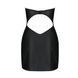 Мини-платье из экокожи Passion CELINE CHEMISE 4XL/5XL, black, шнуровка, трусики в комплекте