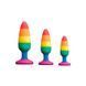 Силіконова анальна пробка Wooomy Hiperloo Silicone Rainbow Plug S, діаметр 2,4 см, довжина 9 см