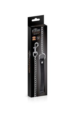 Повідець Fetish Tentation Premium Metal leash with cowhide leather wrist 115 см