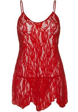 Сорочка беби-долл Leg Avenue Rose Lace Flair Chemise Red, One Size