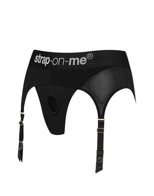 Трусы для страпона с подвязками для чулок Strap-On-Me REBEL HARNESS - XS